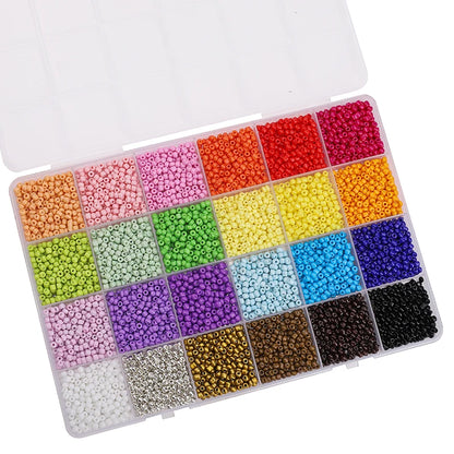 About 5200Pcs24 Grid Rice Bead Box Handmade DIY Jewelry Bracelet Earrings Kandi Jewelry Accessories Materials - Smarsty