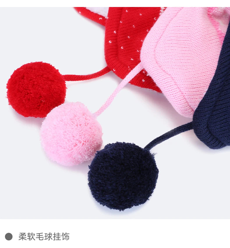 Kids Cartoon Winter Hat Scarf Set With Gloves Warmth - Smarsty