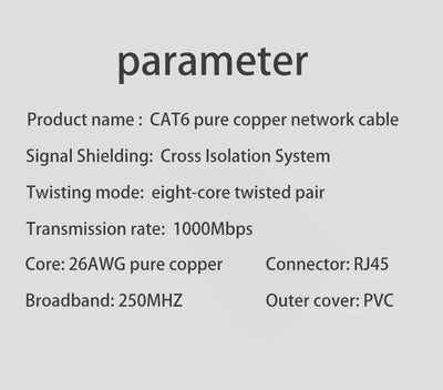 High Speed Cat6 Flat Ethernet Cable 1000Mbps - Smarsty