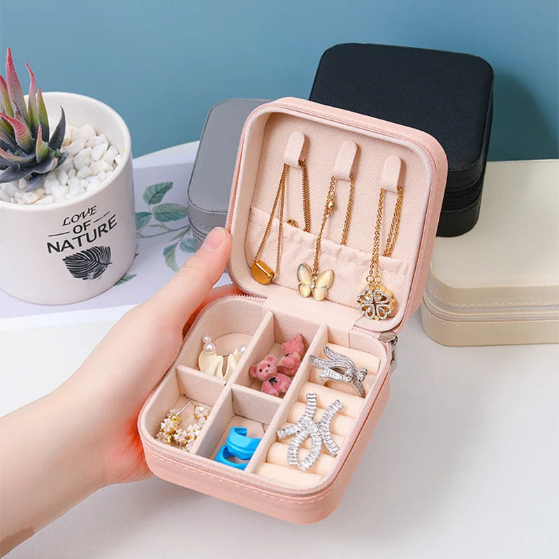 Leather Jewelry Case Travel Organizer with Compartments - Smarsty