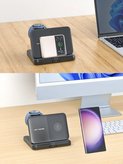 3 In 1 Wireless Charger Stand With Fast Charging Dock - Smarsty
