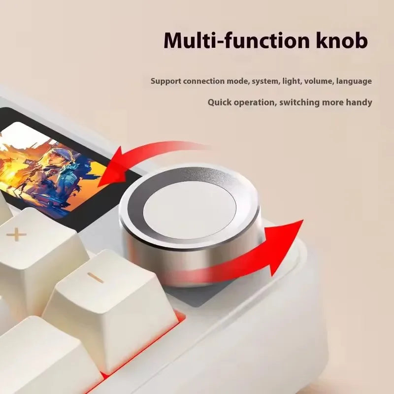 Tri Mode Wireless Gaming Keyboard With TFT Display