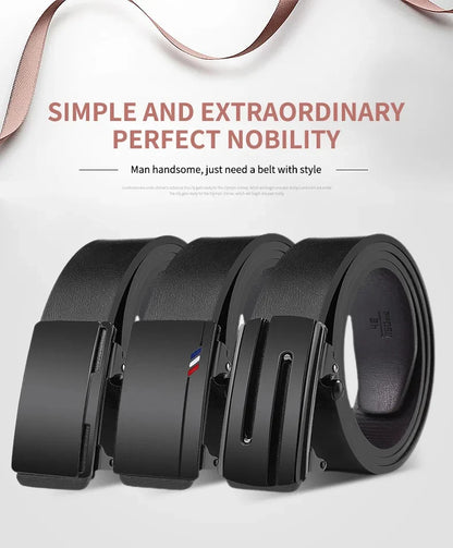Mens Casual Automatic Buckle Belt High Quality Toothless Design - Smarsty