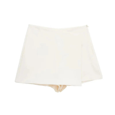 MUJER 2025 Asymmetric Skort For Women Black High Waist Mini Skirt Shorts Women Casual Bermuda Shorts Woman Summer Skirt Shorts - Smarsty