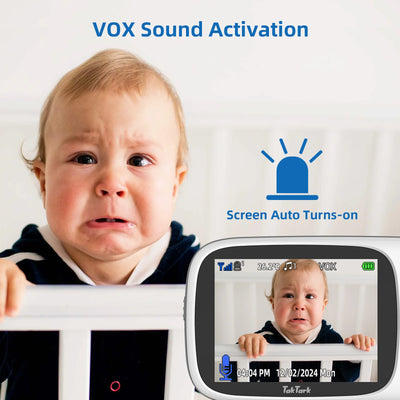 TakTark 3.2 Inch Wireless Video Baby Monitor Auto Night Vision Two-Way Intercom Temperature Monitoring Surveillance Camera Nanny by Smarsty