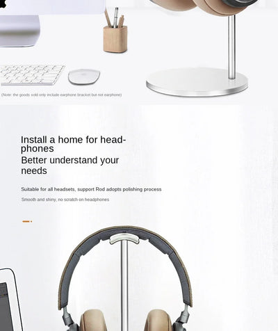 Curved Aluminum Headphone Stand with Sturdy Base - Smarsty