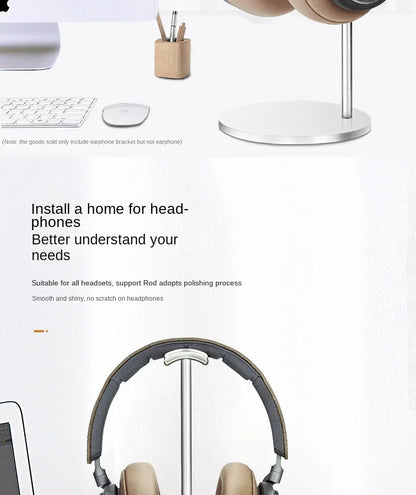 Curved Aluminum Headphone Stand with Sturdy Base - Smarsty