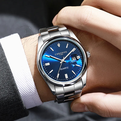 Luxury Waterproof Men's Wristwatch with Luminous Date Feature - Smarsty