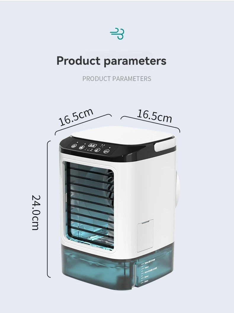 900ML USB Mini Humidifier Desk Fan with Night Light - Smarsty