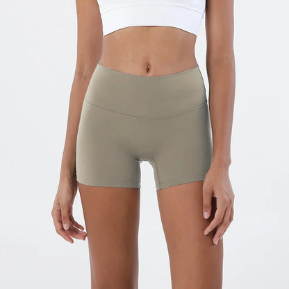 GymHUB Hip lifting fitness yoga shorts three-quarter pants female high-waisted peach nude running sports quick-drying anti - Smarsty