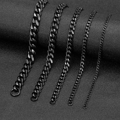 MKENDN 3-11mm Silver Stainless Steel Curb Link Bracelet - Smarsty