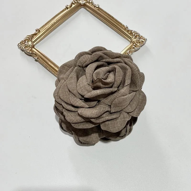 French Fabric Rose Hair Claw Clip Elegant Gift For Women - Smarsty