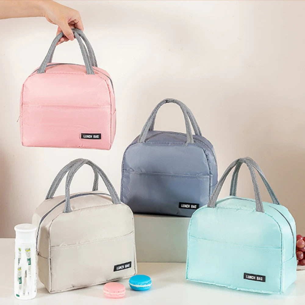 Solid Color Twill Bento Bag Portable Thermal Lunch Box - Smarsty