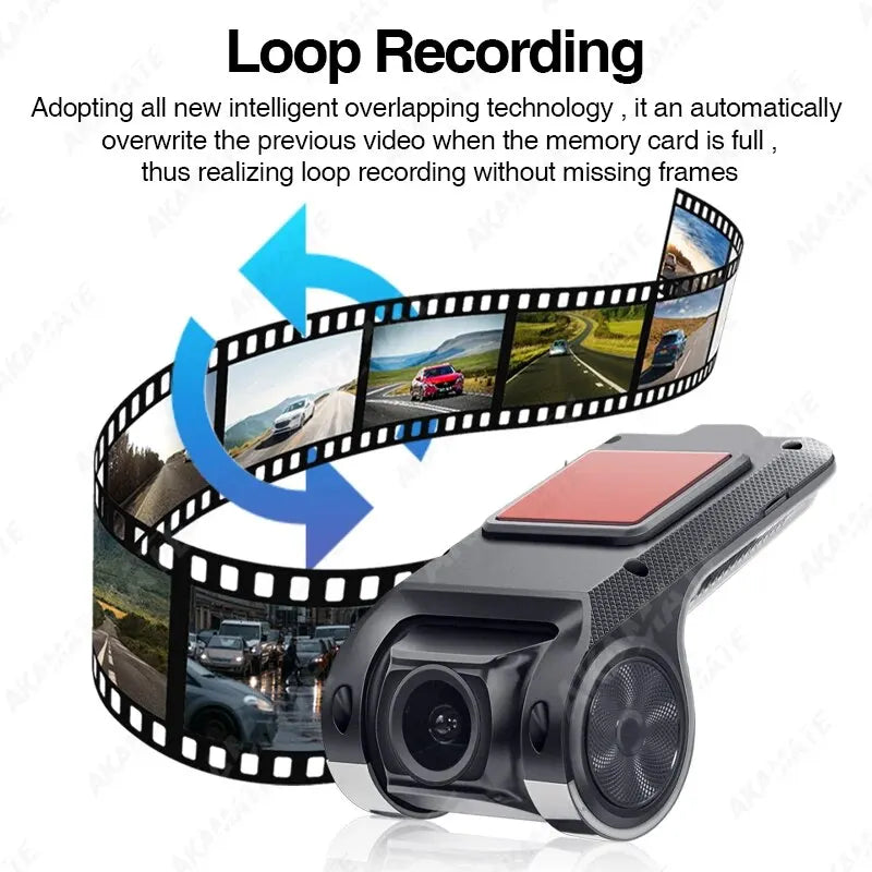 HD Car Dash Cam ADAS 720P Voice Alarm USB MemoryCard - Smarsty