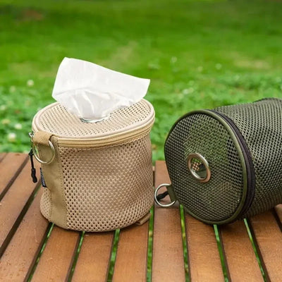 Outdoor camping tissue case roll paper storage bag with hook portable tissue holder tent hanging napkin holder camping supplies by Smarsty