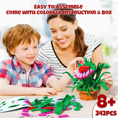 Audrey 2 Piranha Plant Bricks Compatible with Lego, Little Shop of Horrors Flowers Building Blocks, Gift for Halloween Christmas - Smarsty