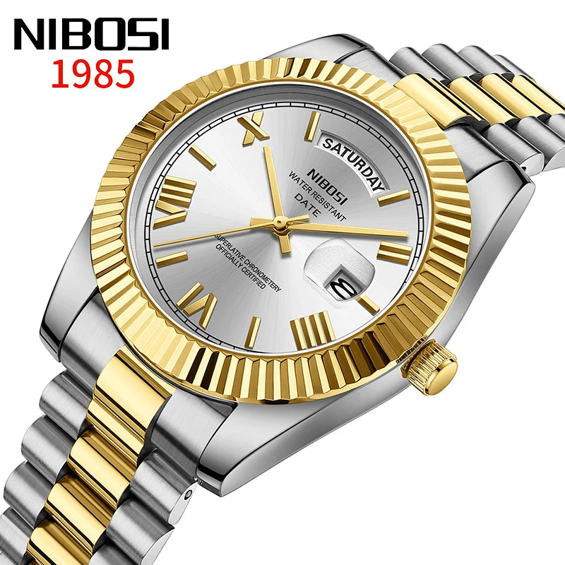 NIBOSI Luxury Stainless Steel Quartz Watch for Men - Smarsty
