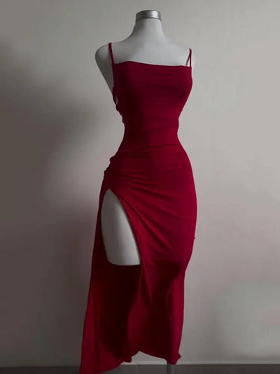 2024 explosive new dress summer high sensibility halter strap Spice Girl bag hip dress - Smarsty