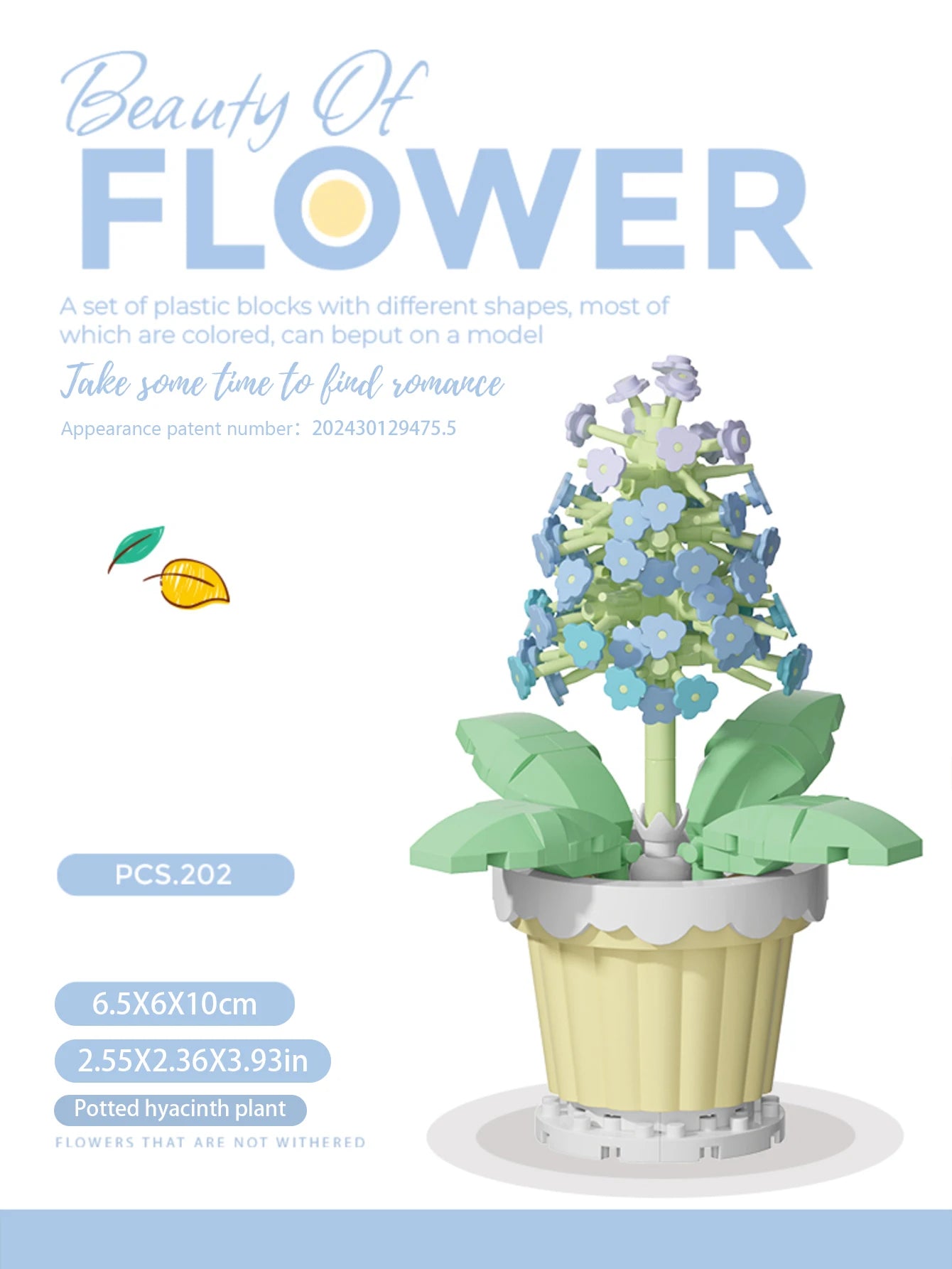 Building block flower simulation bouquet small particle assembly puzzle toy children's handmade DIY potted tabletop ornament - Smarsty