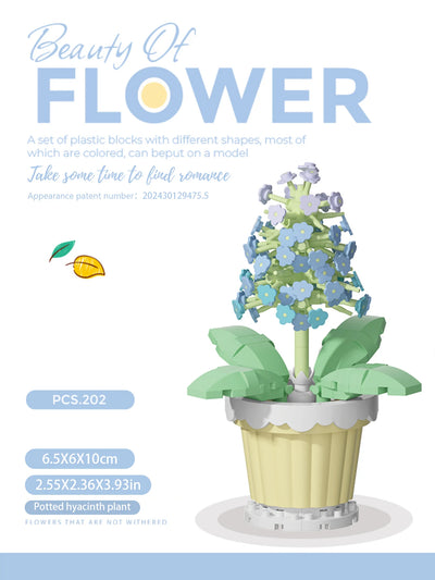 Building block flower simulation bouquet small particle assembly puzzle toy children's handmade DIY potted tabletop ornament - Smarsty