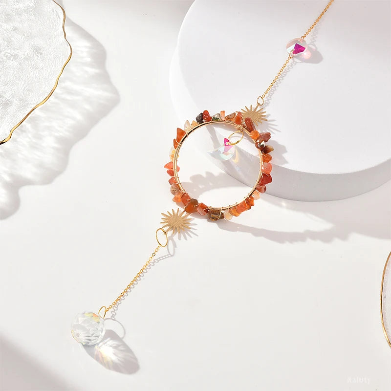 Hanging Crystal Pendant Suncatcher Wind Chimes for Home Decor - Smarsty