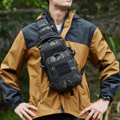 Men's Camping Chest Bag Tactical Sports Shoulder Outdoor Fanny Pack Hiking Climbing Cycling Fishing MOLLE System Sling Bags by Smarsty