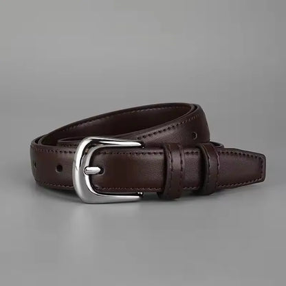 Women PU Leather Thin Belt Soft Comfortable Casual Waistband - Smarsty