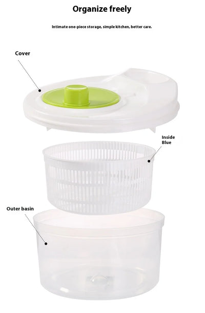 Multifunctional Household Manual Vegetable Dehydrator - Salad Spinner with Fruit, Lettuce Drain Basket | Home Kitchen Gadgets by Smarsty