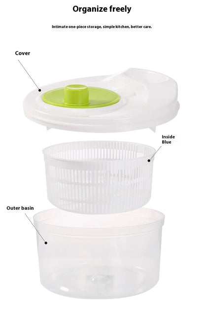 Multifunctional Household Manual Vegetable Dehydrator - Salad Spinner with Fruit, Lettuce Drain Basket | Home Kitchen Gadgets