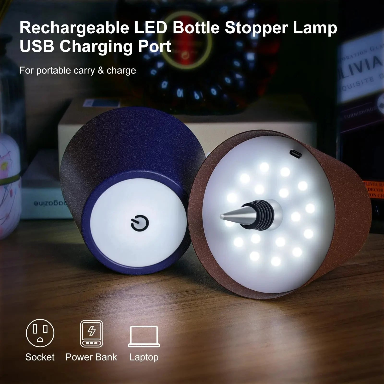 Dimmable Wireless Wine Bottle LED Table Lamp - Smarsty