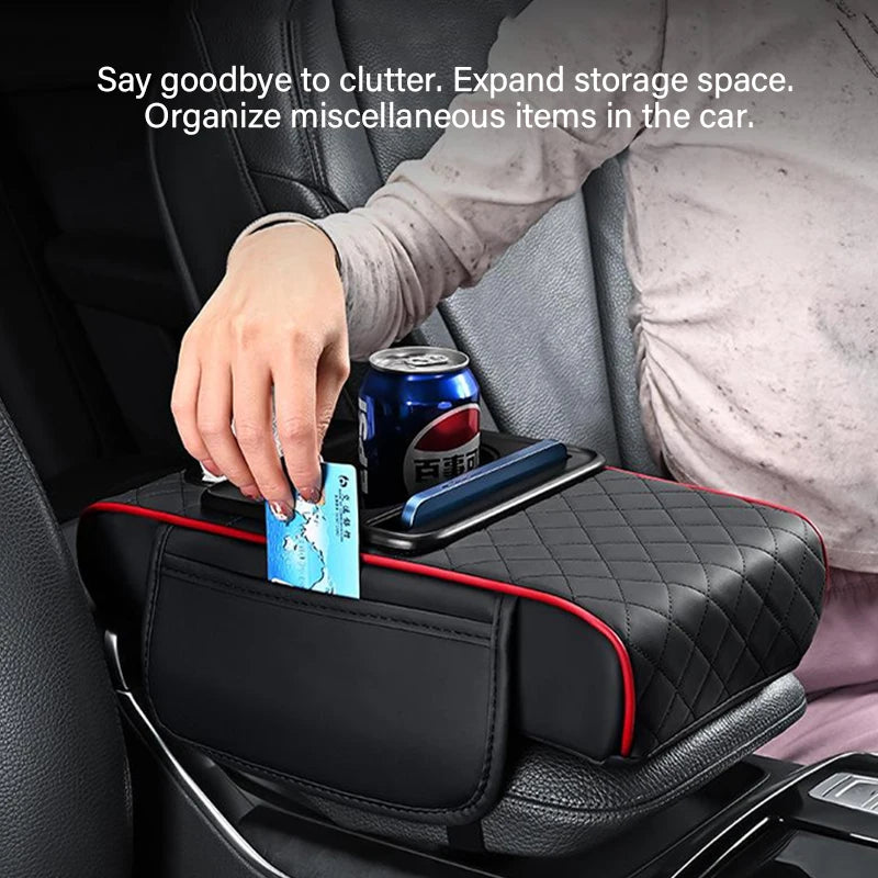 Auto Center Console Armrest Cushion With 2 Cup Holder Armrest Heightening Pad Auto Amrest Pillow Cover Pad for All Seasons - Smarsty
