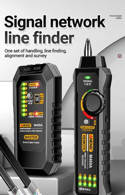 ANENG M469A Network Cable Tracker Tool with RJ45 and RJ11 Support - Smarsty