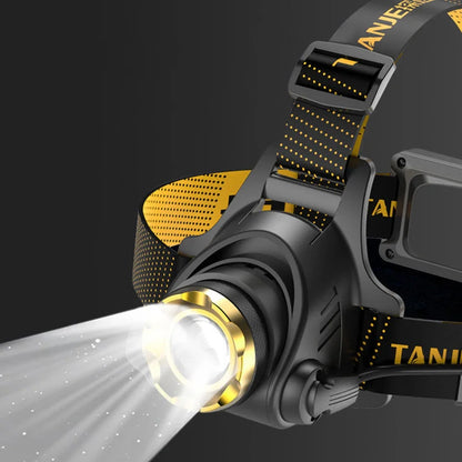 LED Super Bright Headlight USB DC Rechargeable Zoomable Head Flashlight Angle Adjustable 1200mAh for Camping Hiking Fishing