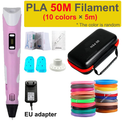 3D Pen 3d Printing Pen Children DIY Drawing Pens PLA Filament Birthday Christmas Boys Girls Gift For Kids With Travel Case - Smarsty