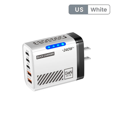 5 Ports Fast Charger Type C Quick Charge 3.0 USB C Wall Charger Adapter For iPhone 17 Pro Samsung Xiaomi mi PD USB Fast Charging - Smarsty
