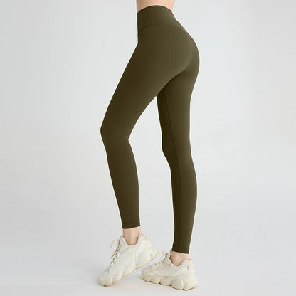 Naked feeling Yoga Leggings Women High Waisted Hip Lifting Fitness Leggings Running Cycling Pants Breathable Sports Leggings - Smarsty