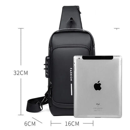 Anti Theft Chest Bag With USB Charging Crossbody For Men - Smarsty