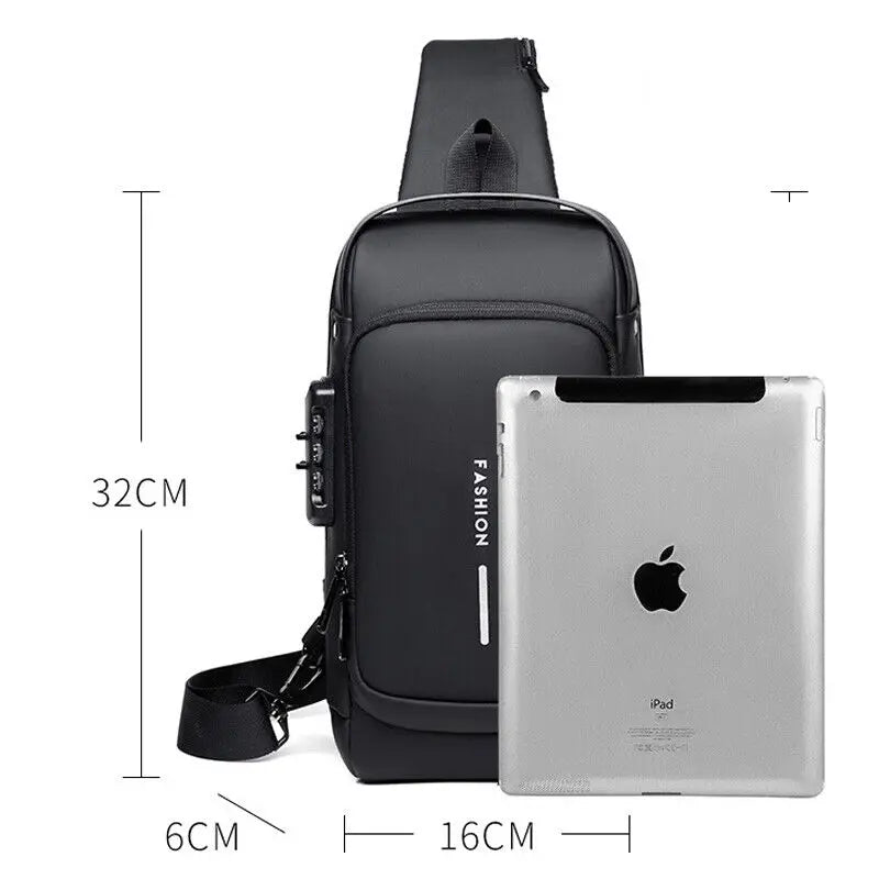 Anti Theft Chest Bag With USB Charging Crossbody For Men - Smarsty