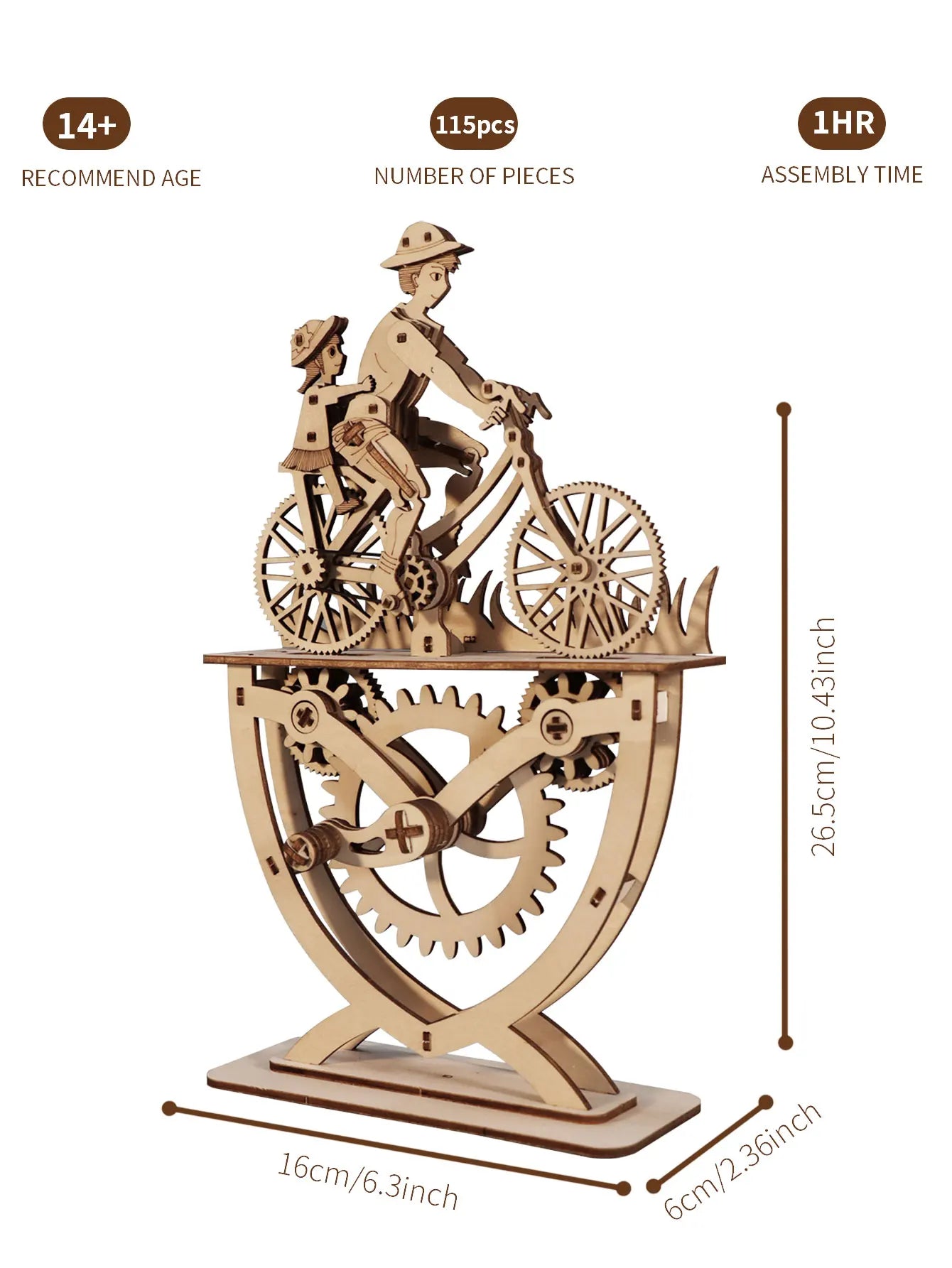 3D Wooden Puzzle for Adults Father And Daughter Handmade Assembly Model Kits DIY Craft Brain Teaser Birthday Or Christmas Gifts