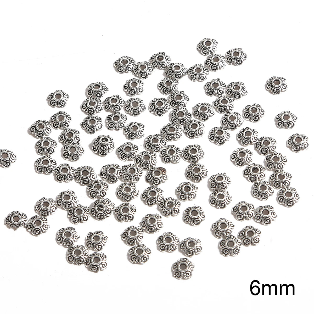 50pcs Tibetan Silver Leaf Flower Bead Caps for Jewelry Making - Smarsty