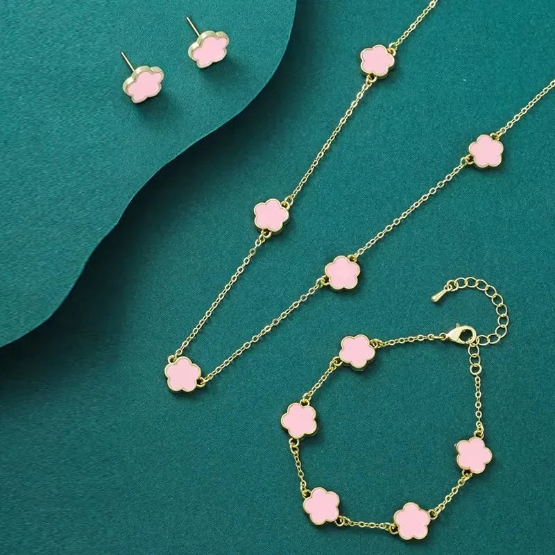 Lucky Five-Petal Flower Jewelry Set for Women - Smarsty