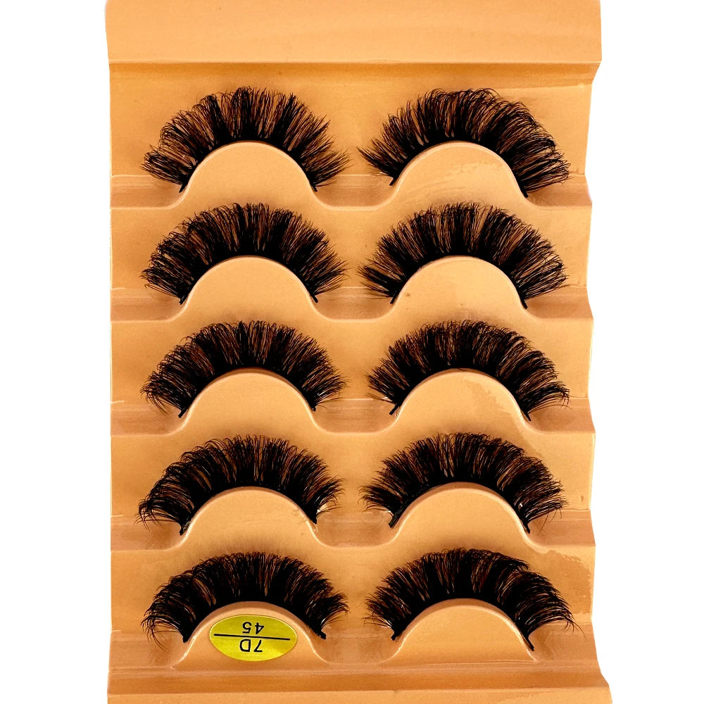 3D Natural Cat Eye False Eyelashes Fluffy Soft 5 Pairs - Smarsty