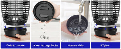 Solar Bug Zapper 2-in-1 Mosquito Killer Lamp Indoor 4500V Fly Zapper Outdoor Solar Powered with Rechargeable Insect Fly Trap