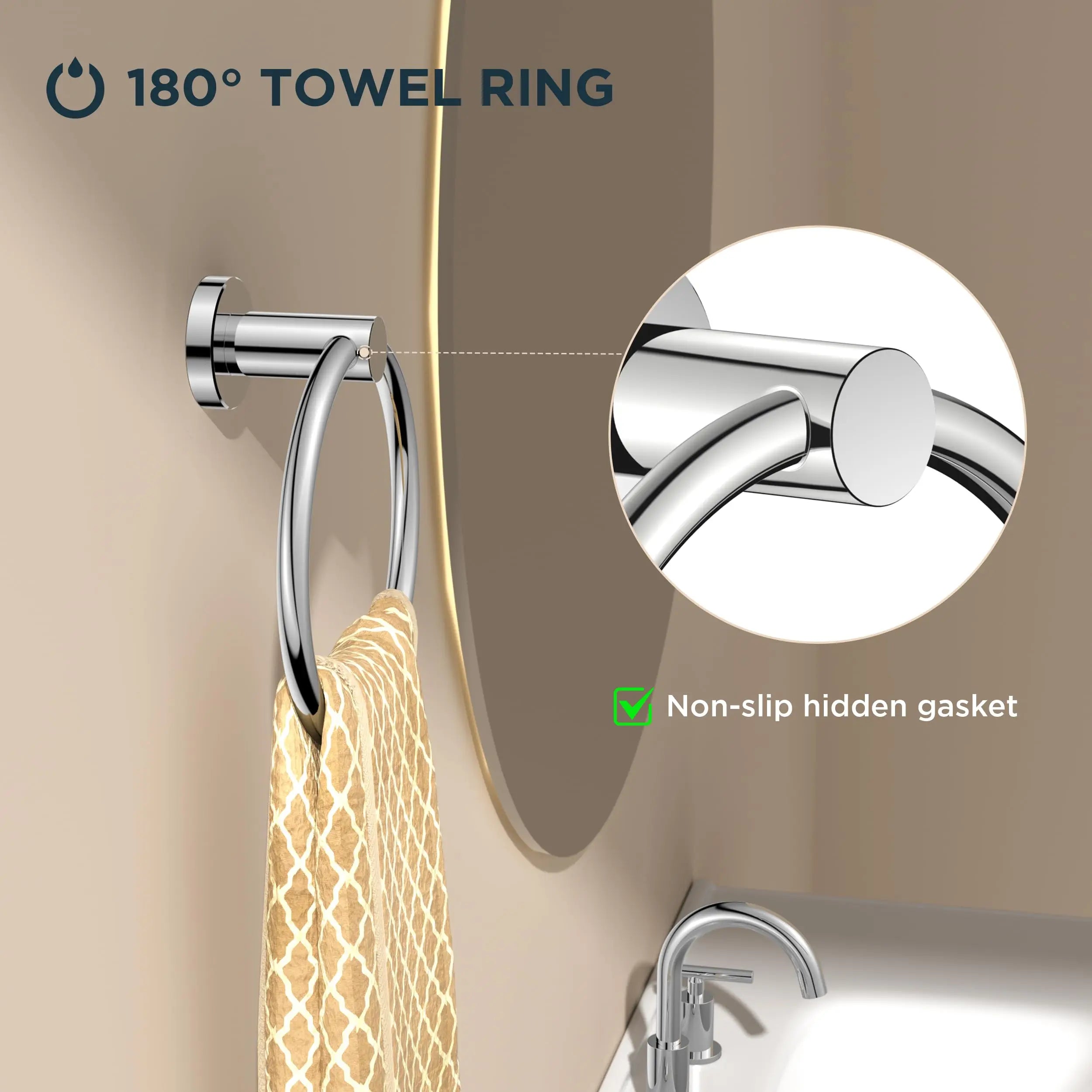 Modern Stainless Steel Towel Ring for Easy Storage - Smarsty