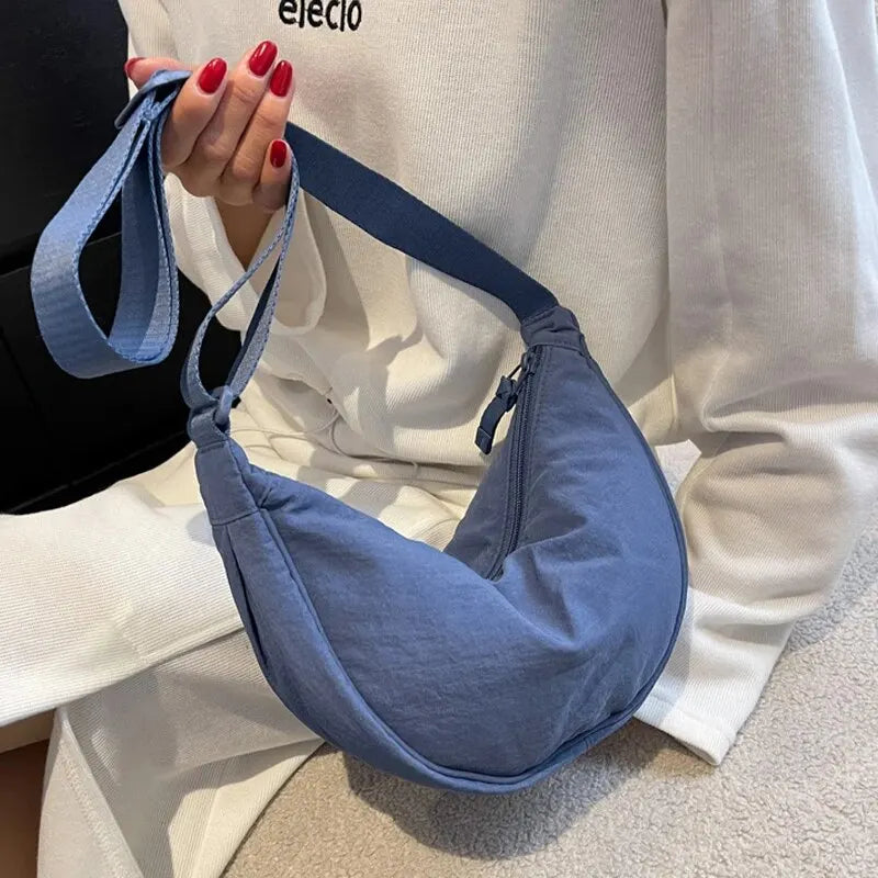 Nylon Shoulder Bag Large Capacity Womens Dumpling Style - Smarsty