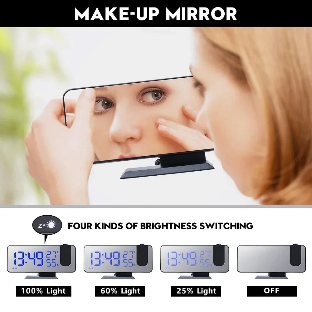 LED Digital Projection Alarm Clock with FM Radio - Smarsty