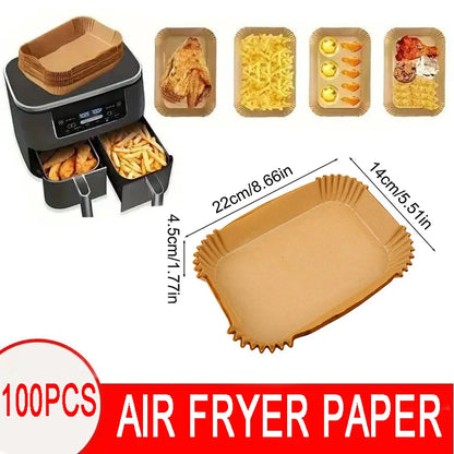 Air Fryer Disposable Baking Paper Mats 50/100PCS Nonstick Absorbent Design - Smarsty