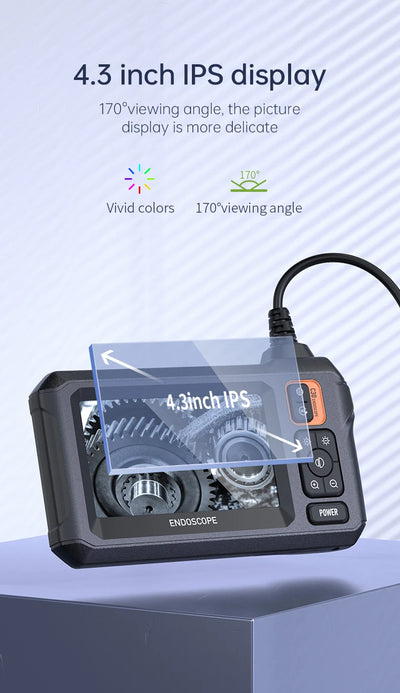 Industrial Endoscope Camera 8mm HD1080P 4.3inch IPS Screen 1080P Pipe Inspection Camera for Car Repair IP67 Waterproof 8 LEDS - Smarsty