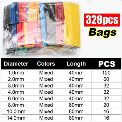 Heat Shrink Tube Kit Thermoresistant Tubing Heat Shrink Wire Wrapping Electrical Connection Cable Insulation Sleeved Protecter
