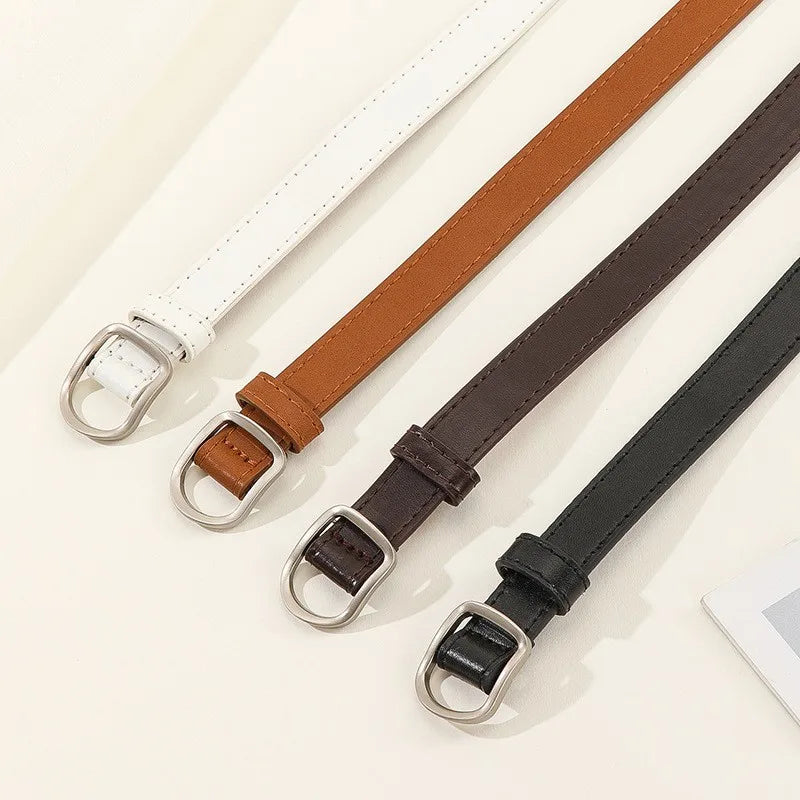 Unisex PU Leather Casual Belt with Perforated Design - Smarsty